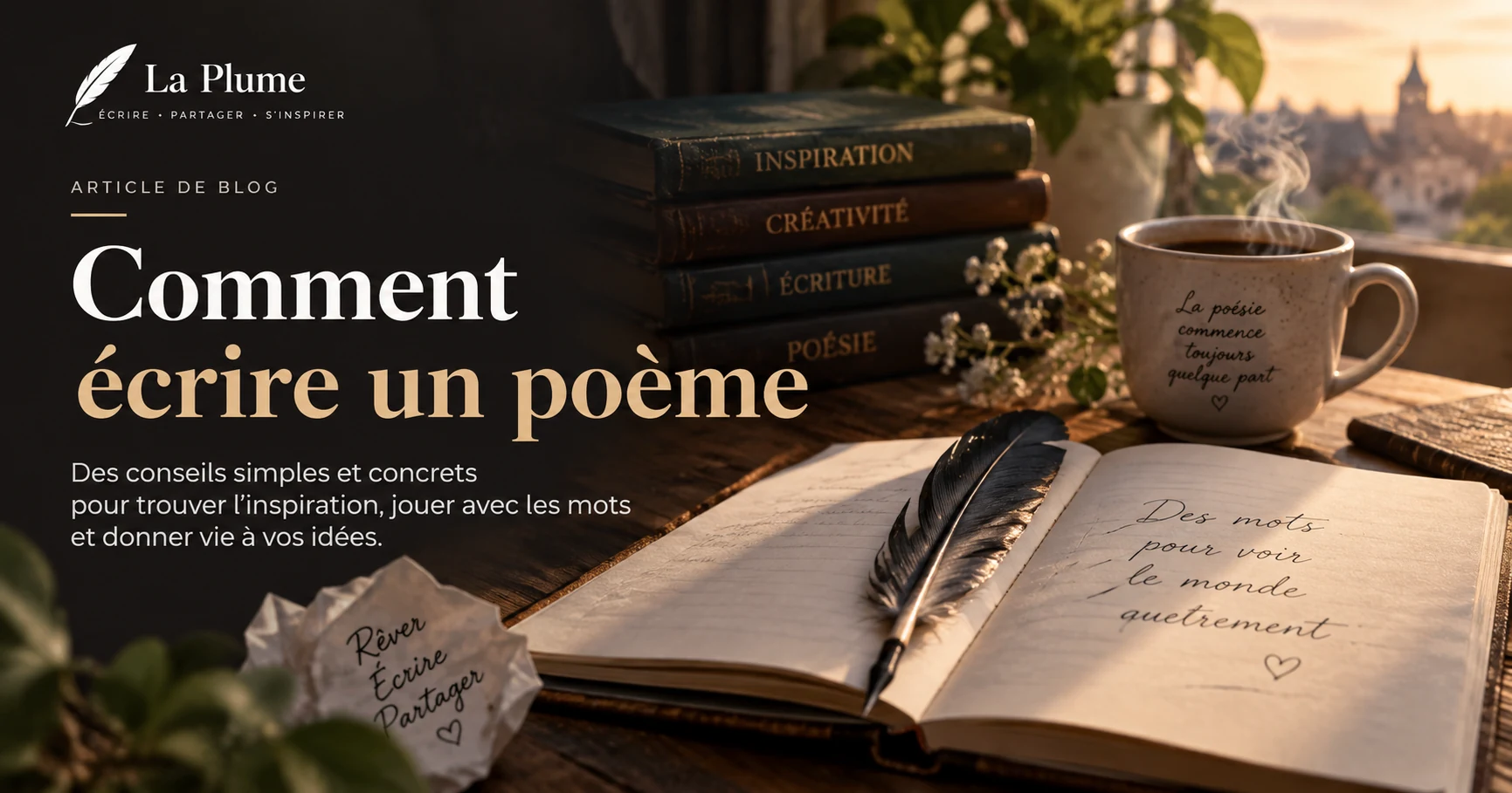 Illustration de l'article « Comment écrire un poème » — La Plume, application de poésie