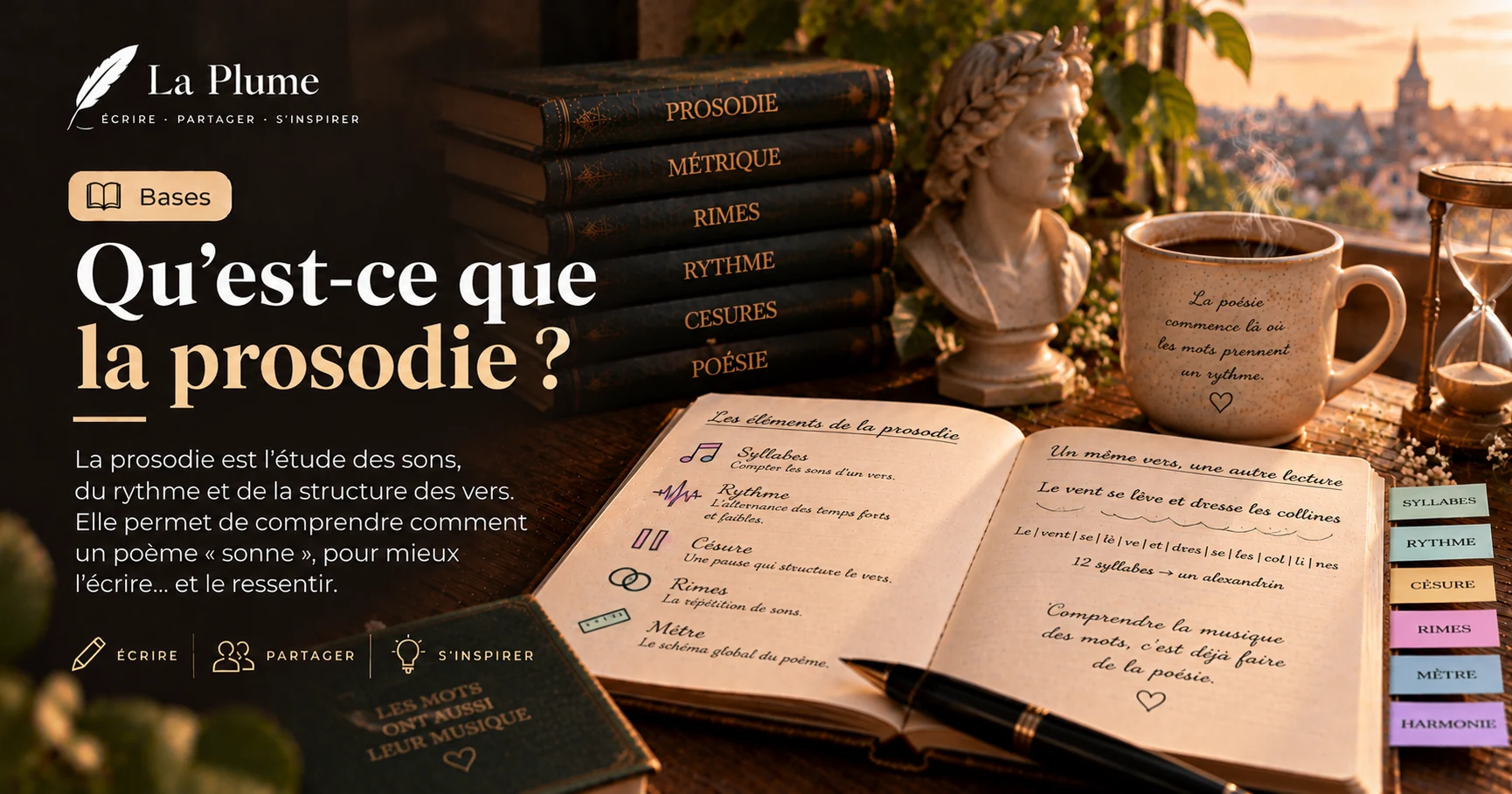 Illustration de l'article « Qu'est-ce que la prosodie ? » — La Plume, application de poésie